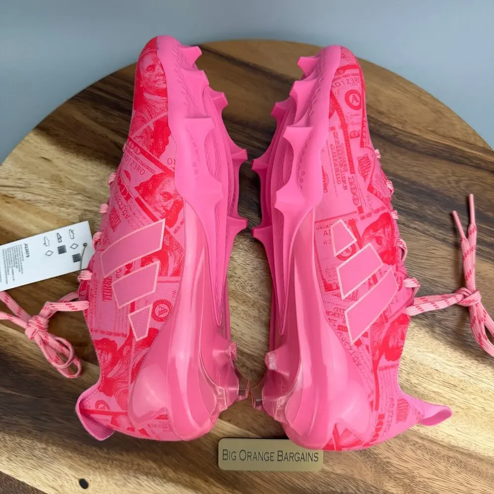 Adidas Adizero Electric II Currency Mens 10 Pink Money Football Cleats JQ3979